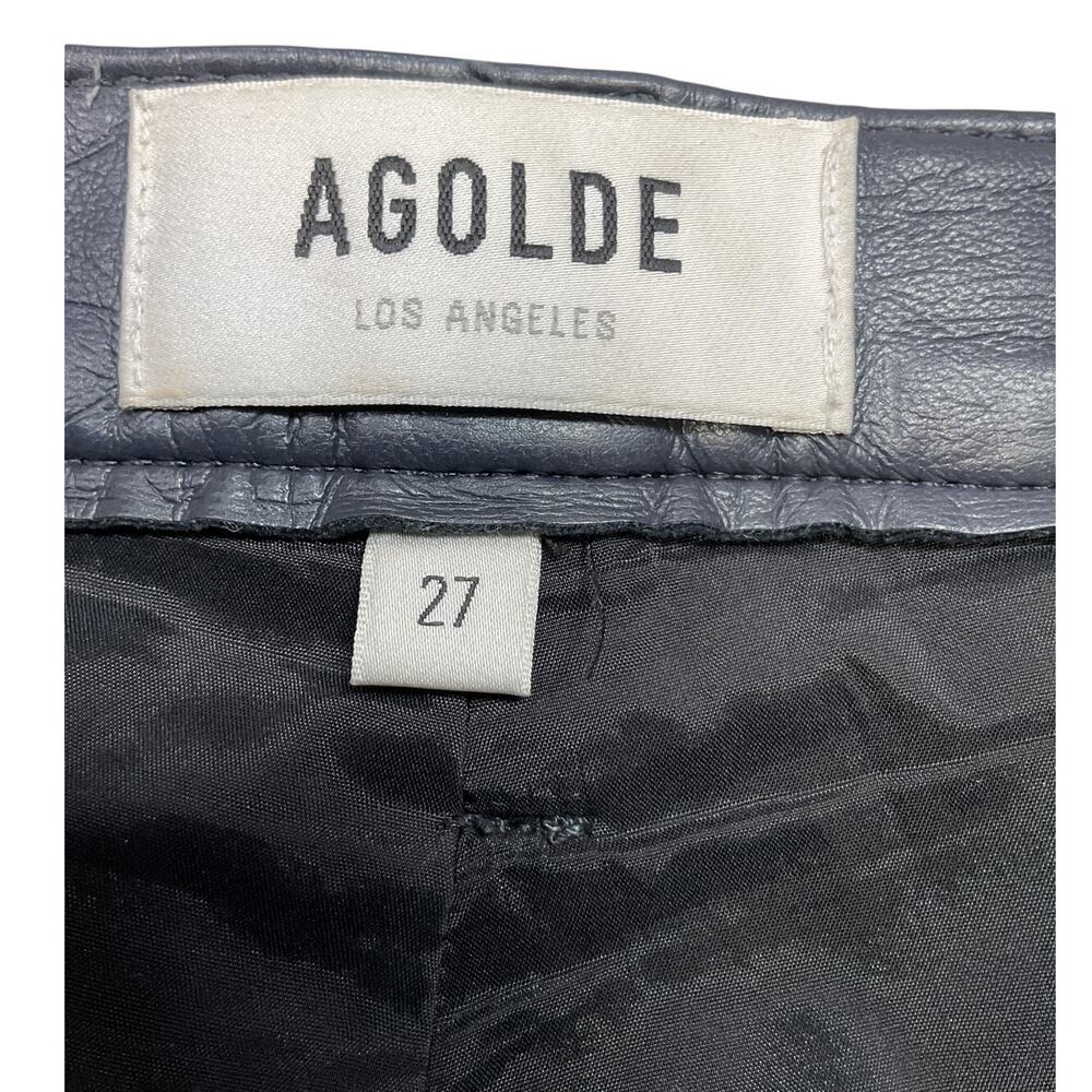 Agolde Recycled Leather Charcoal 90s Pinch Waist Denim Jeans Size 27 - Picture 4 of 5